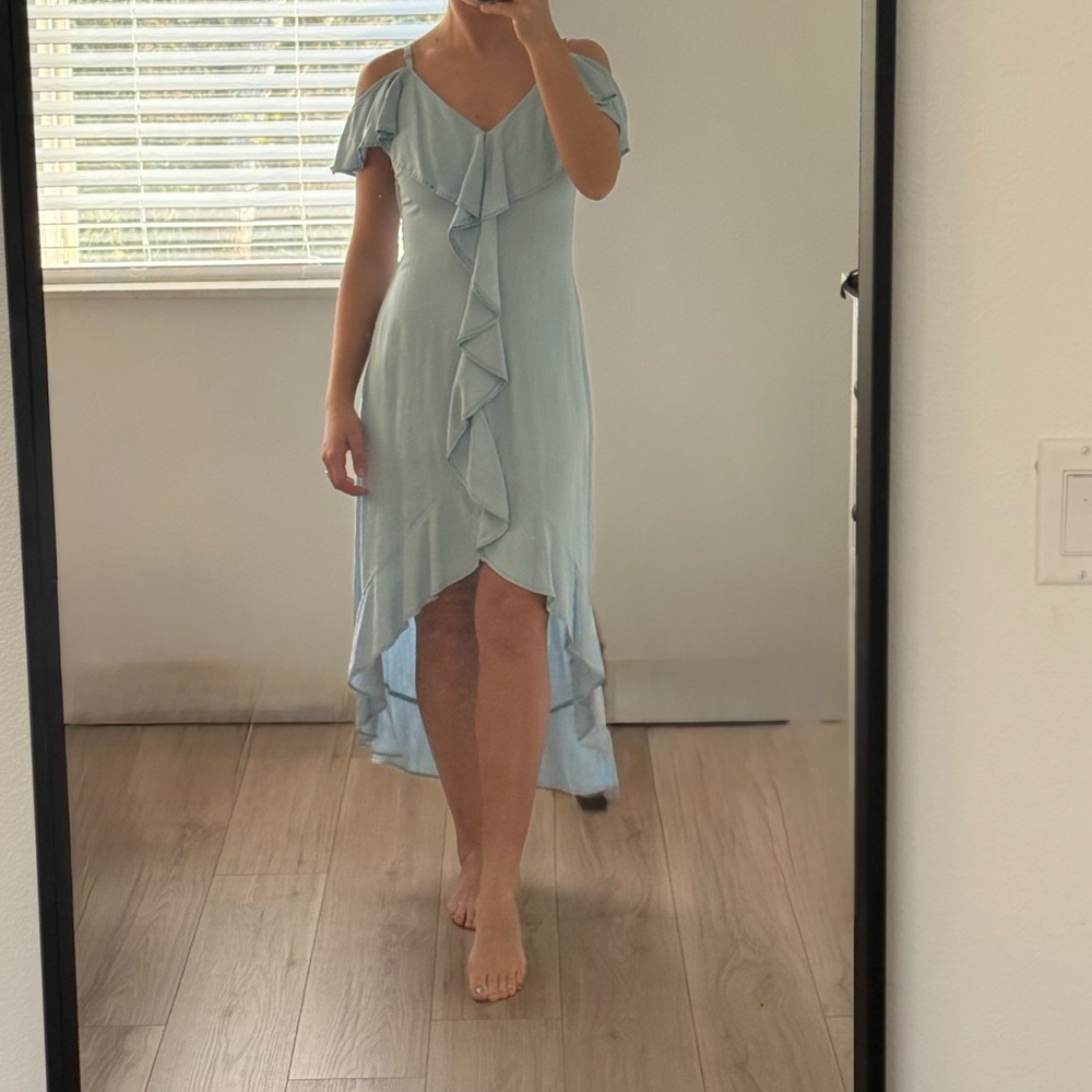GUESS Light Blue Ruffle Dress